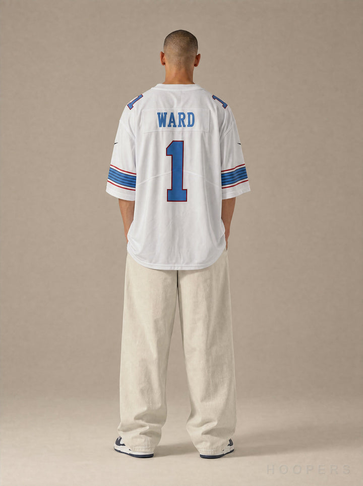 חולצת NFL טיטנס קאם וורד - גב עם השם WARD ומספר 1