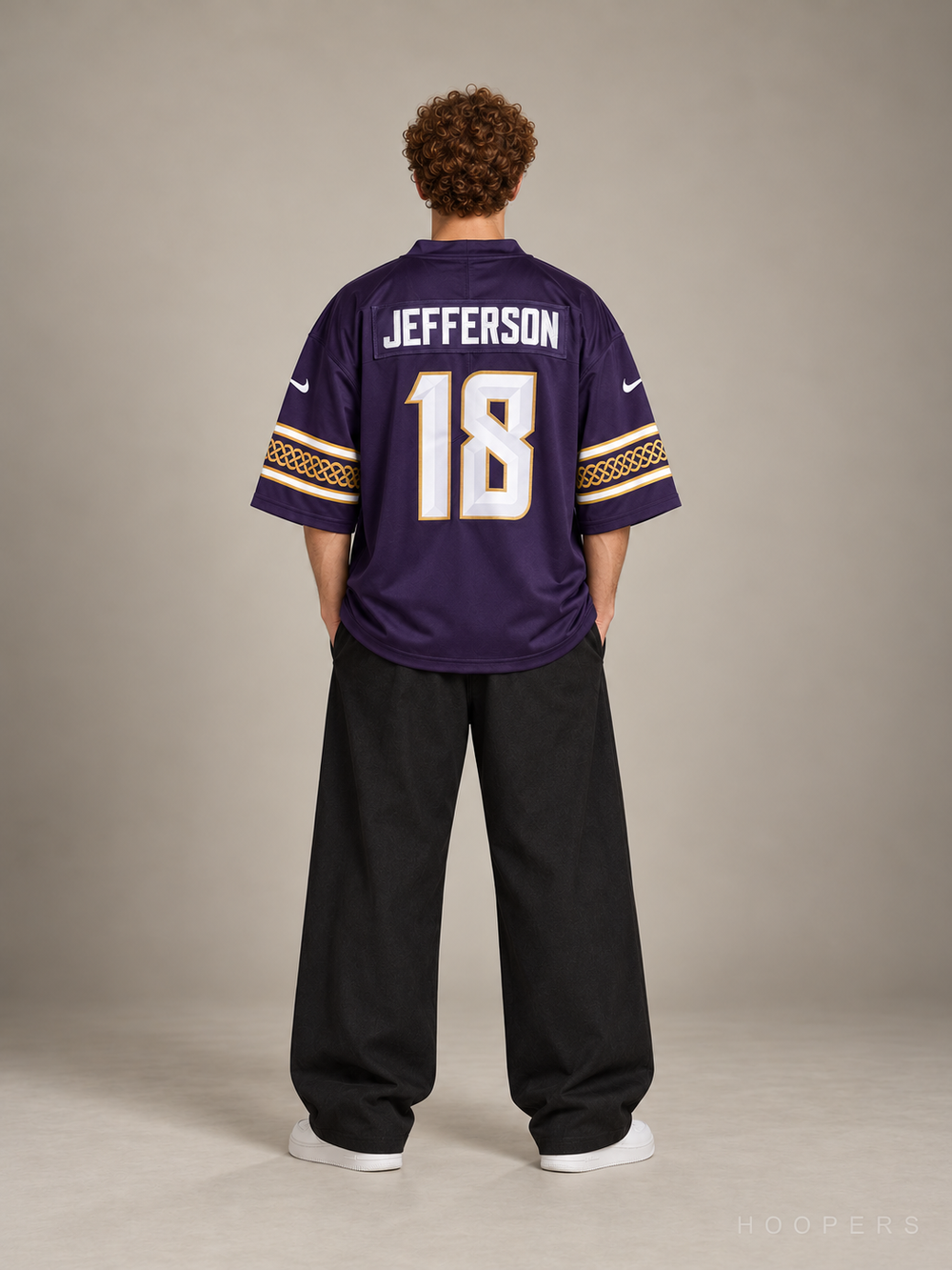 חולצת NFL אוברסייז מינסוטה ויקינגס – ג'סטין ג'פרסון 18 (סגול) – גב