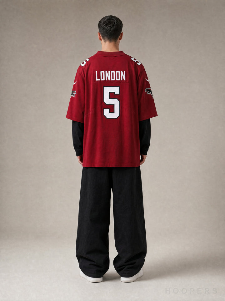 חולצת NFL פלקונס לונדון - גב עם השם LONDON ומספר 5