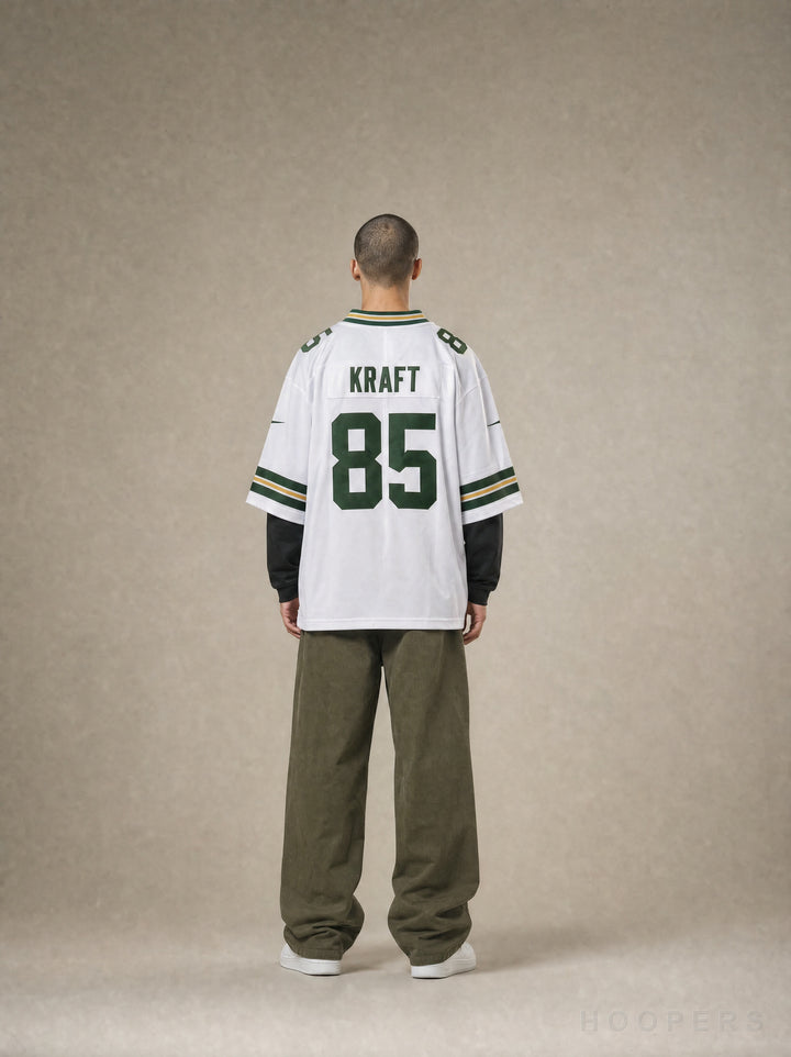 חולצת NFL פאקרס קראפט - גב עם השם KRAFT ומספר 85