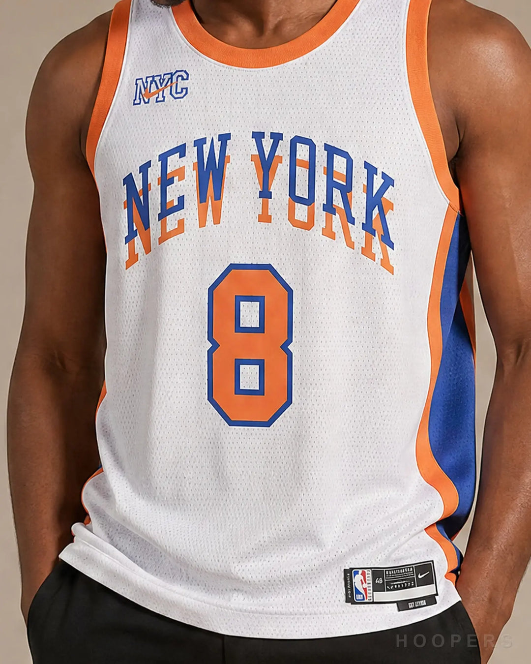 גופיית NBA אנונבי 8 ניקס City HOOPERS - תקריב NEW YORK על הדוגמן