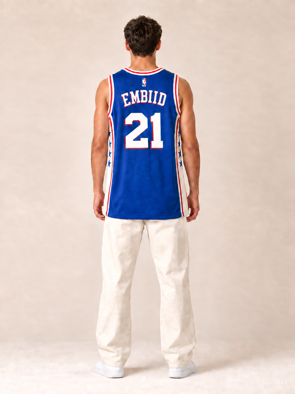 גופיית ג'ואל אמביד פילדלפיה 76ers כחולה – גב