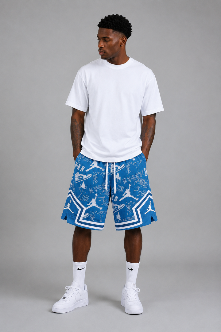 מכנסי Jordan Blue Icon Pattern (כחול/לבן) | HOOPERS