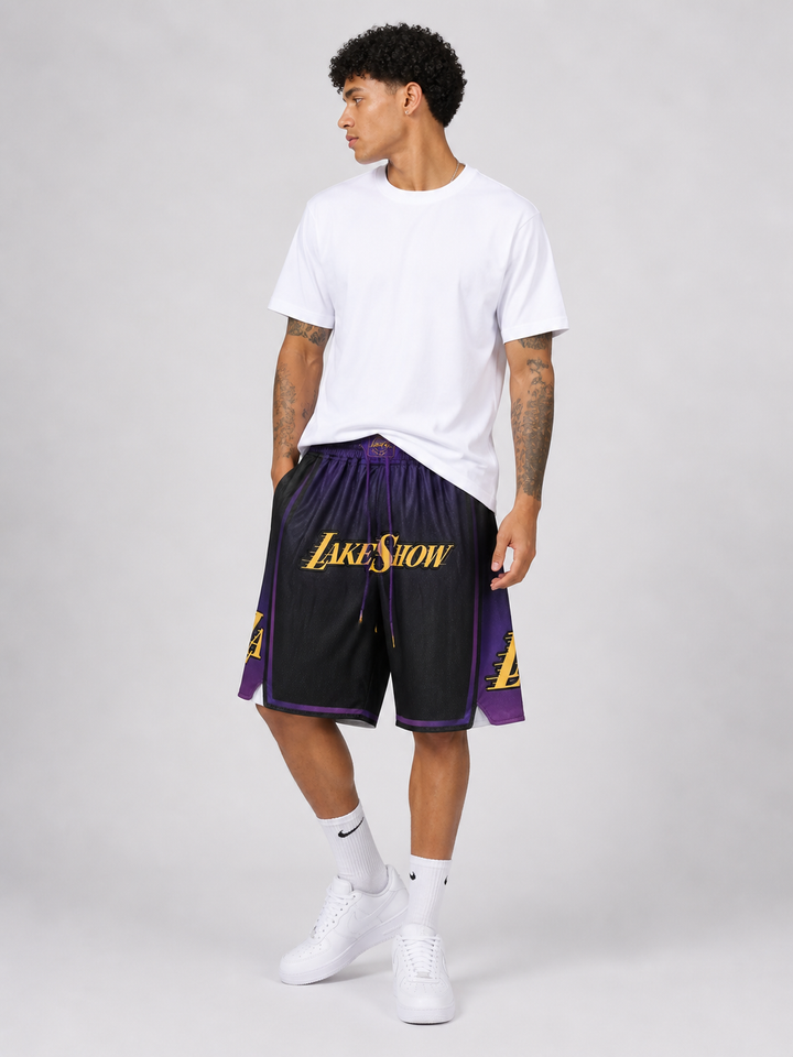 מכנסי JUST DON ליייקרס– LakeShow Edition שחור סגול | HOOPERS