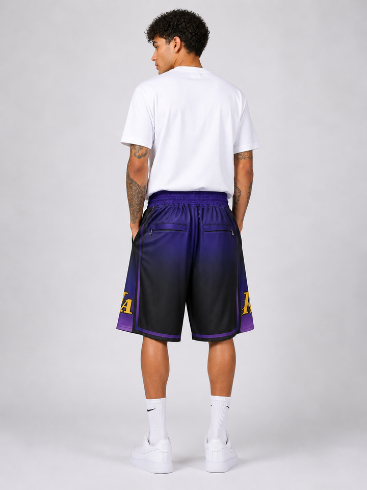 מכנסי JUST DON ליייקרס– LakeShow Edition שחור סגול | HOOPERS