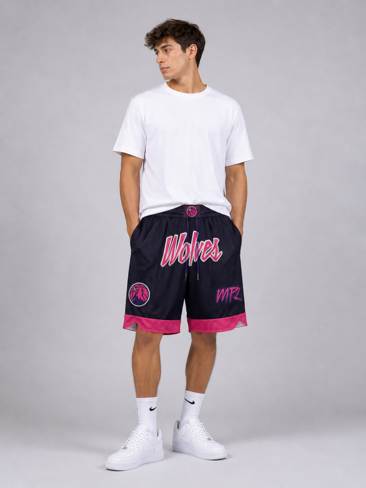 מכנסי NBA – מינסוטה ורוד שחור | HOOPERS