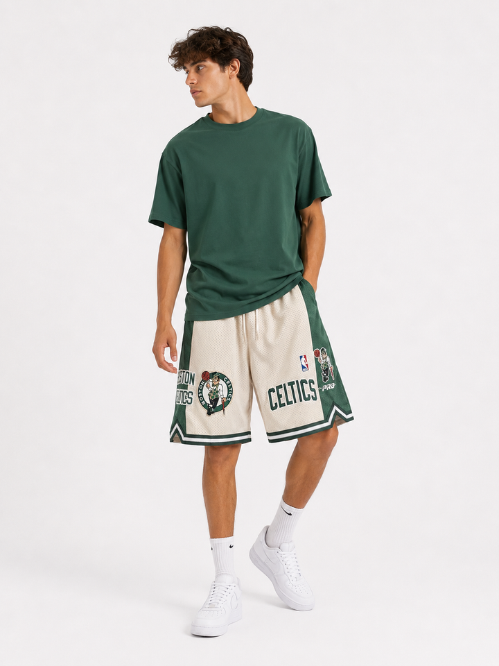 מכנסי NBA – Boston Celtics (בוסטון סלטיקס) שמנת ירוק | HOOPERS