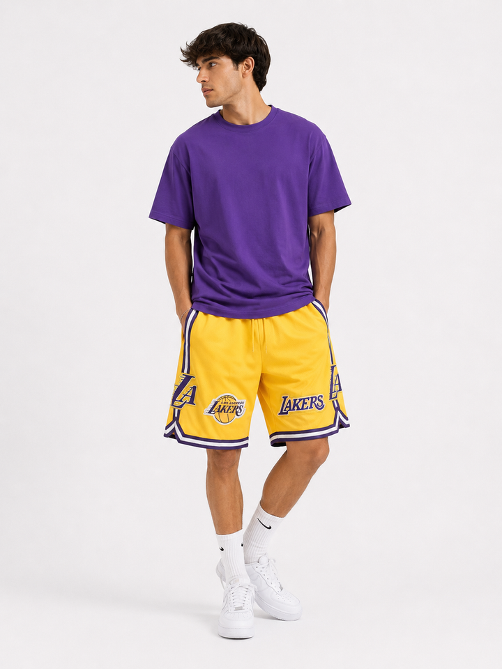 מכנסי NBA – Los Angeles Lakers (לוס אנג'לס לייקרס) צהוב סגול | HOOPERS
