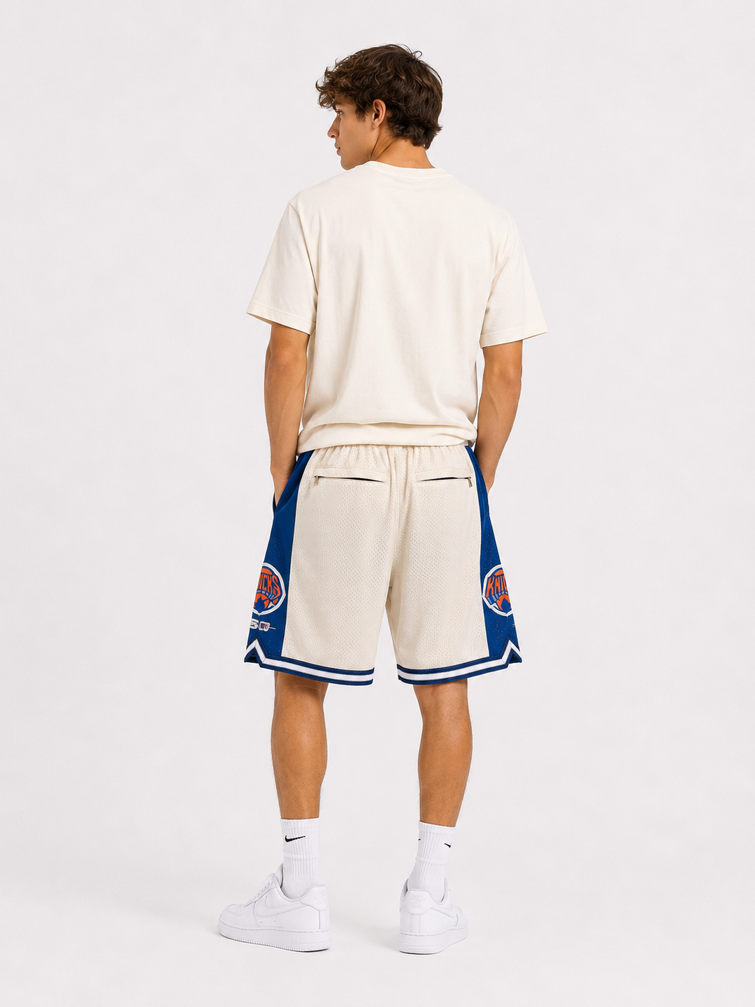 מכנסי NBA – New York Knicks (ניו יורק ניקס) לבן כחול | HOOPERS