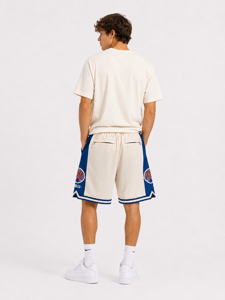 מכנסי NBA – New York Knicks (ניו יורק ניקס) לבן כחול | HOOPERS