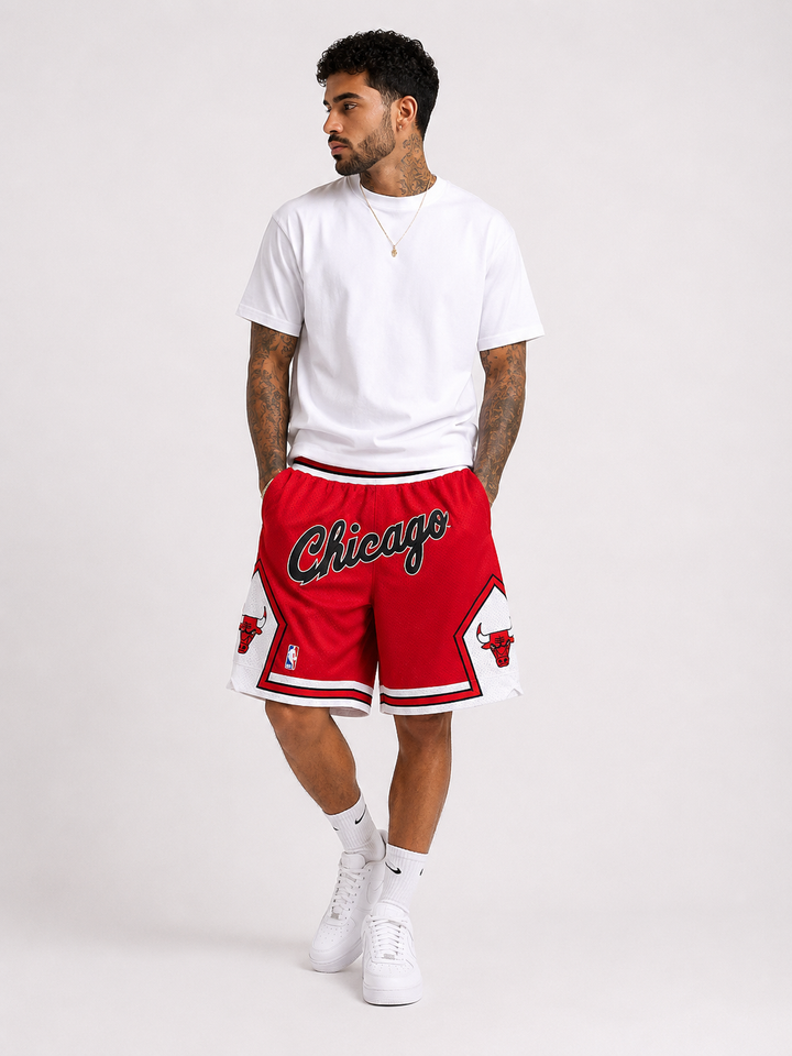 מכנסי NBA – Chicago Bulls (שיקגו בולס) אדום לבן | HOOPERS
