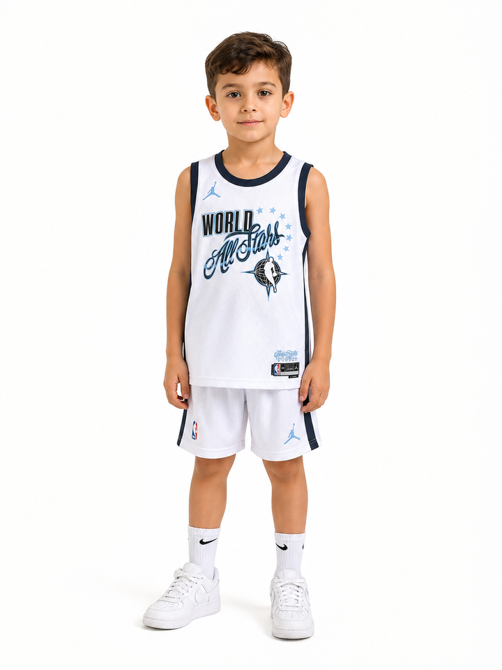 גופיית NBA דני אבדיה אולסטאר – WORLD לבן 2026 | HOOPERS - ילדים