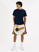 מכנסי NBA – Golden State Warriors (גולדן סטייט ווריורס) לבן כחול צהוב
