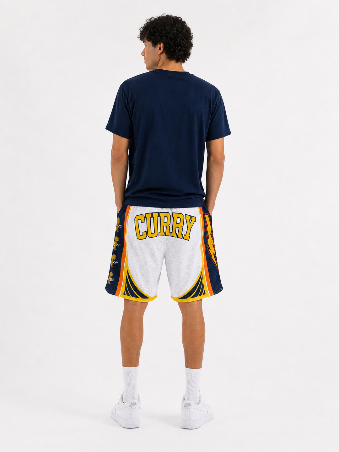 מכנסי NBA – Golden State Warriors (גולדן סטייט ווריורס) לבן כחול צהוב | HOOPERS