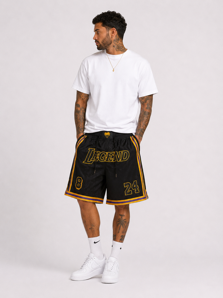 מכנסי NBA – Los Angeles Lakers (לוס אנג'לס לייקרס) שחור סגול | HOOPERS