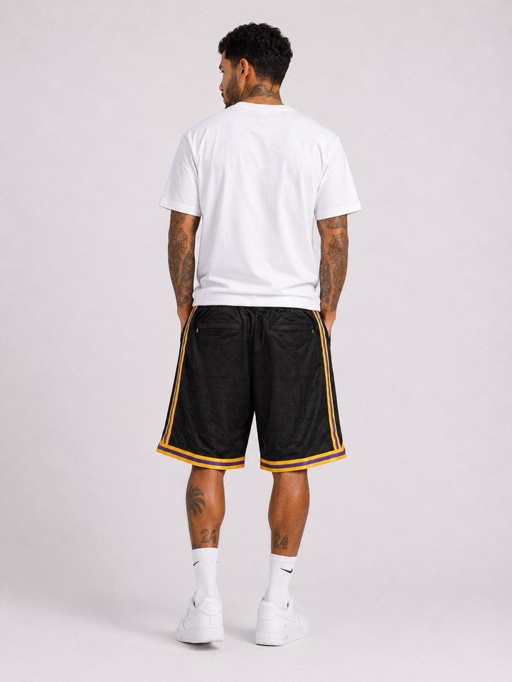 מכנסי NBA – Los Angeles Lakers (לוס אנג'לס לייקרס) שחור סגול | HOOPERS