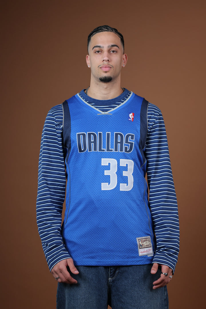 גופיית NBA גל מקל דאלאס מאבריקס – רטרו כחול 33 | HOOPERS