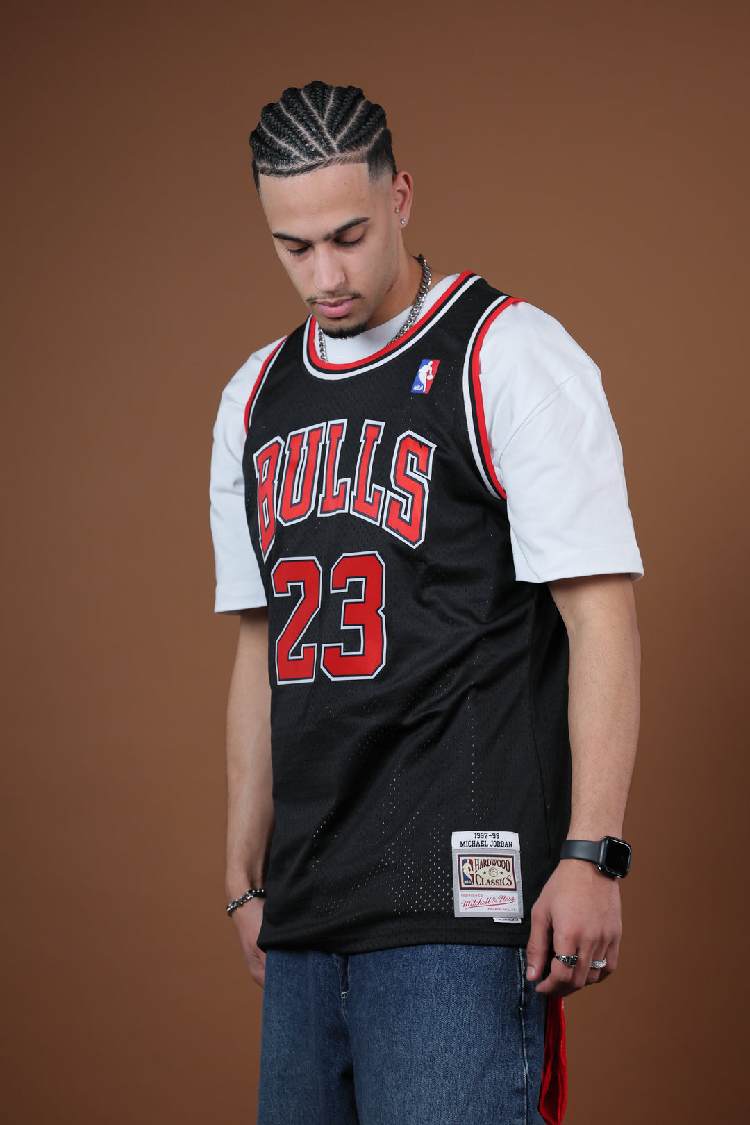 גופיית NBA מייקל ג'ורדן שיקגו בולס – רטרו שחור  1997/98 | HOOPERS