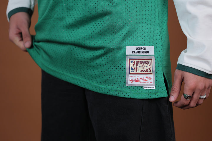 גופיית NBA ראג’ון רונדו בוסטון סלטיקס – ירוק מהדורת רטרו 2007/08 | HOOPERS