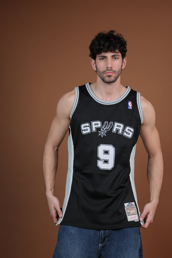 גופיית NBA טוני פארקר סן אנטוניו ספרס – שחור מהדורת רטרו 2002/03 | HOOPERS