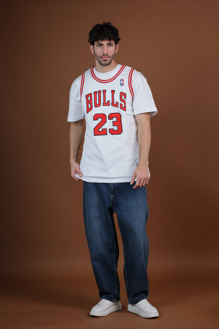 גופיית NBA מייקל ג׳ורדן שיקגו בולס – לבן מהדורת רטרו 1997/98 | HOOPERS