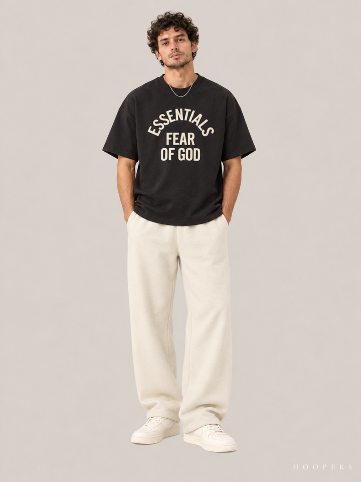 חולצת Fear of God Essentials – Arch Logo שחור דהוי – חזית