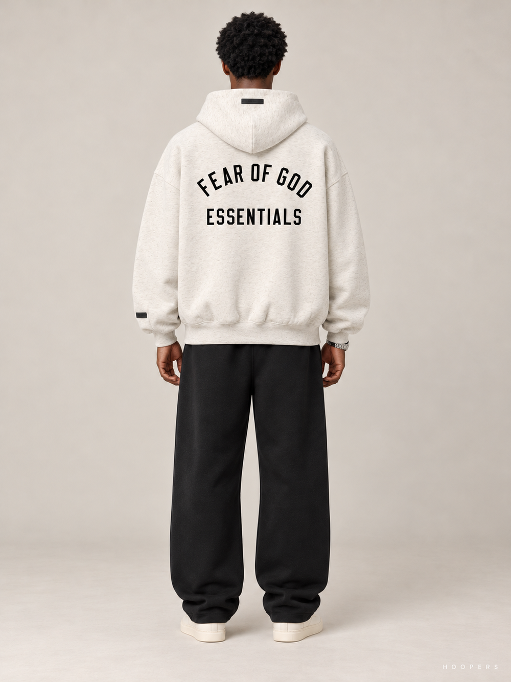 קפוצ'ון Fear of God Essentials – Back Arch שמנת מלאנז' – גב