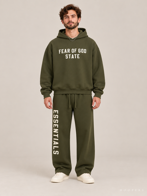 קפוצ'ון Fear of God Essentials – STATE ירוק זית | HOOPERS