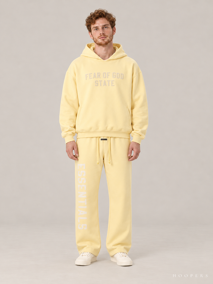 קפוצ'ון Fear of God Essentials – STATE צהוב חמאה – חזית