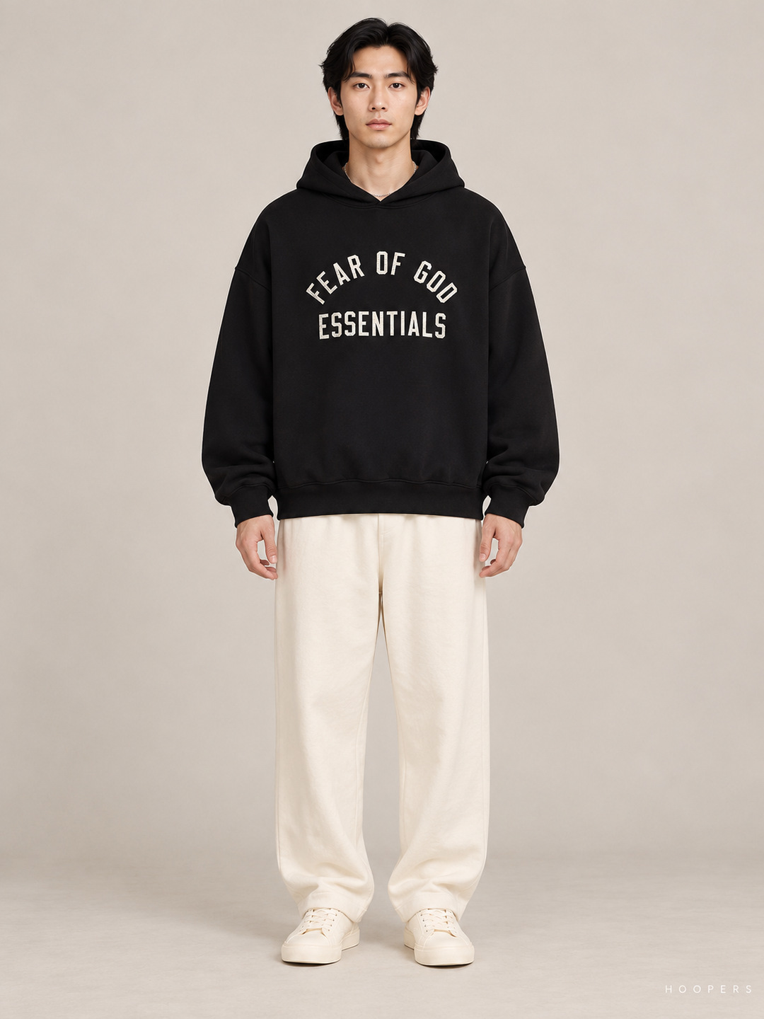 קפוצ'ון Fear of God Essentials – Arch שחור – חזית