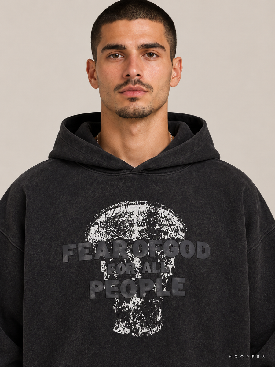 קפוצ'ון Fear of God Essentials – People שחור מכובס | HOOPERS