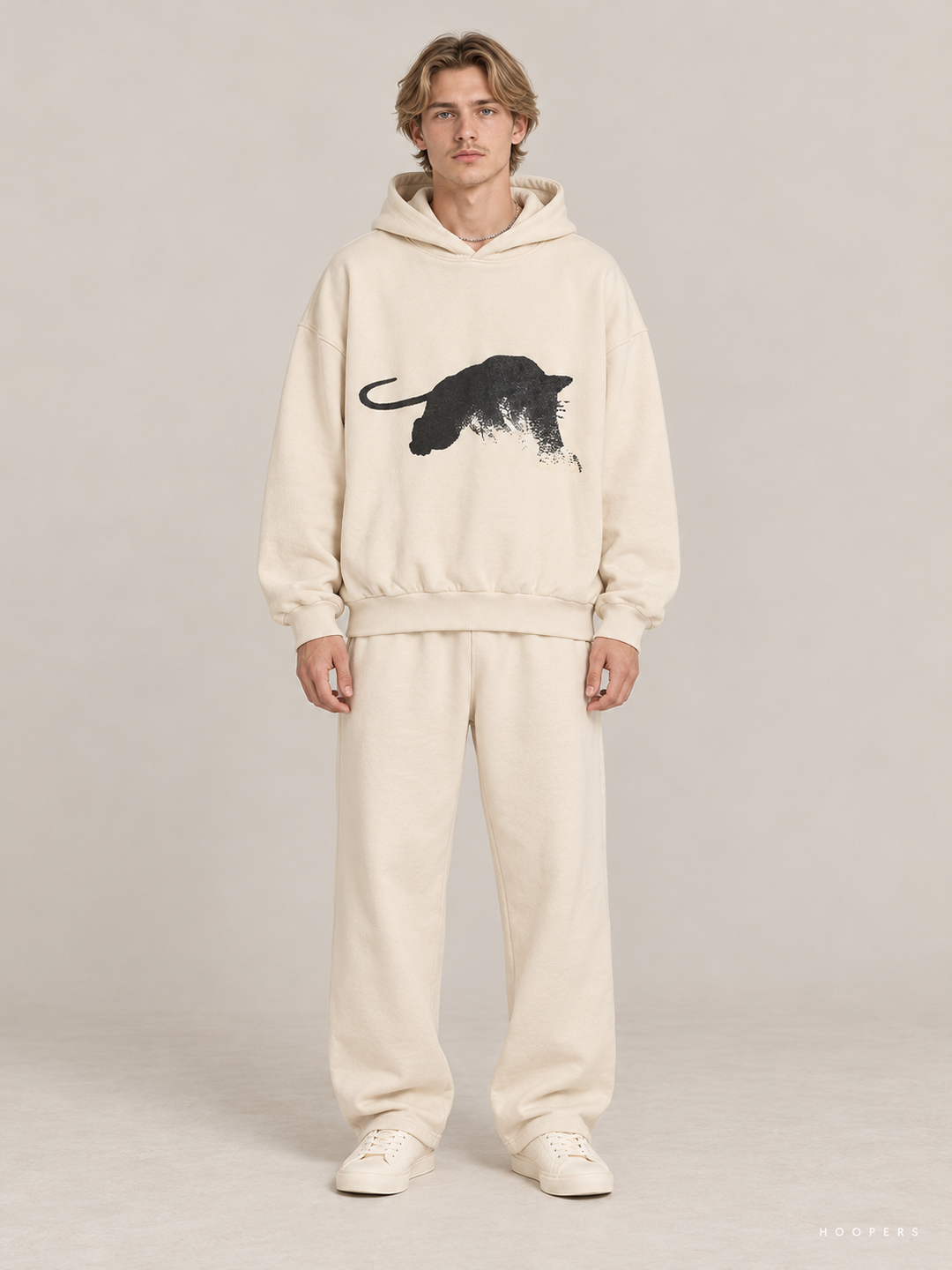 קפוצ'ון Fear of God Essentials – Panther 510 שמנת – חזית