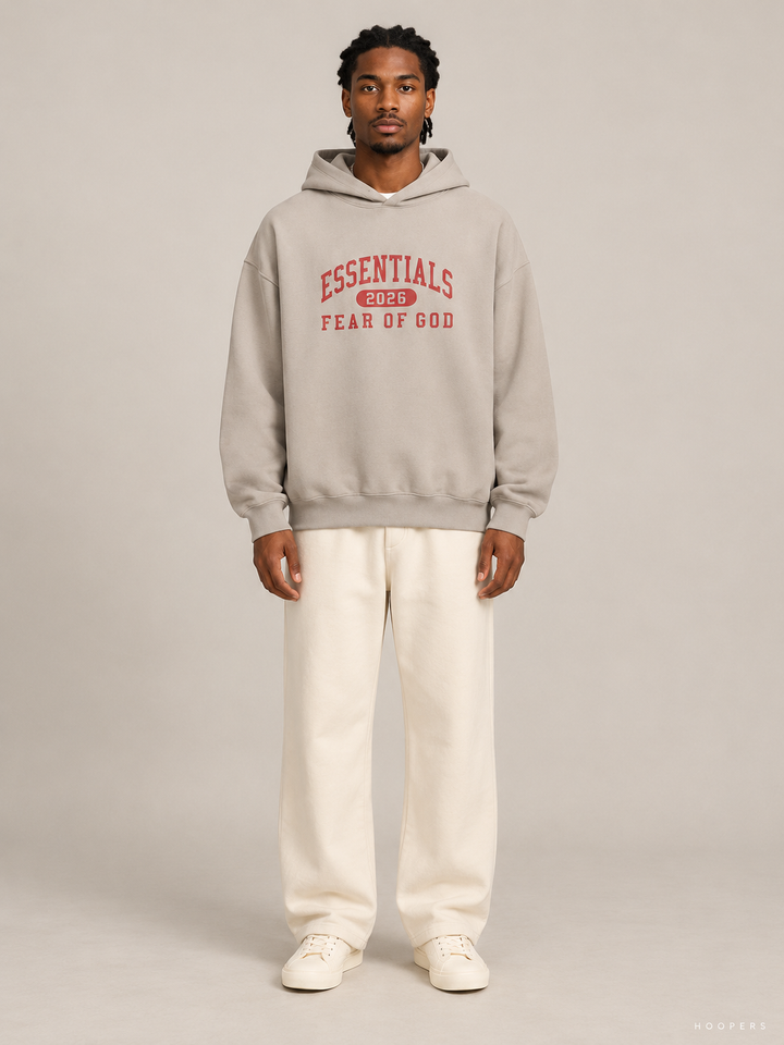 קפוצ'ון Fear of God Essentials – 2026 אפור-בז' – חזית