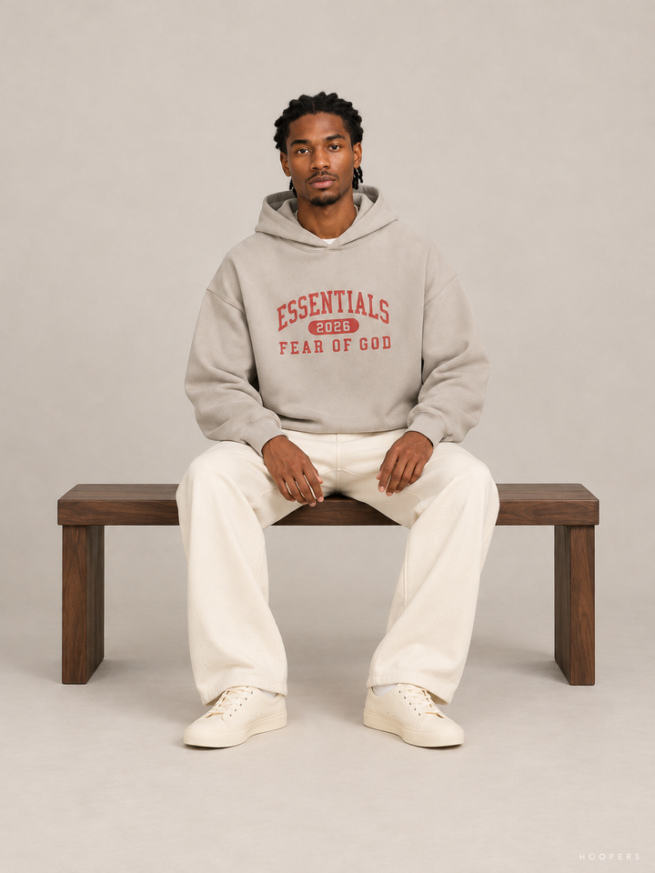 קפוצ'ון Fear of God Essentials – 2026 אפור-בז' – סטודיו