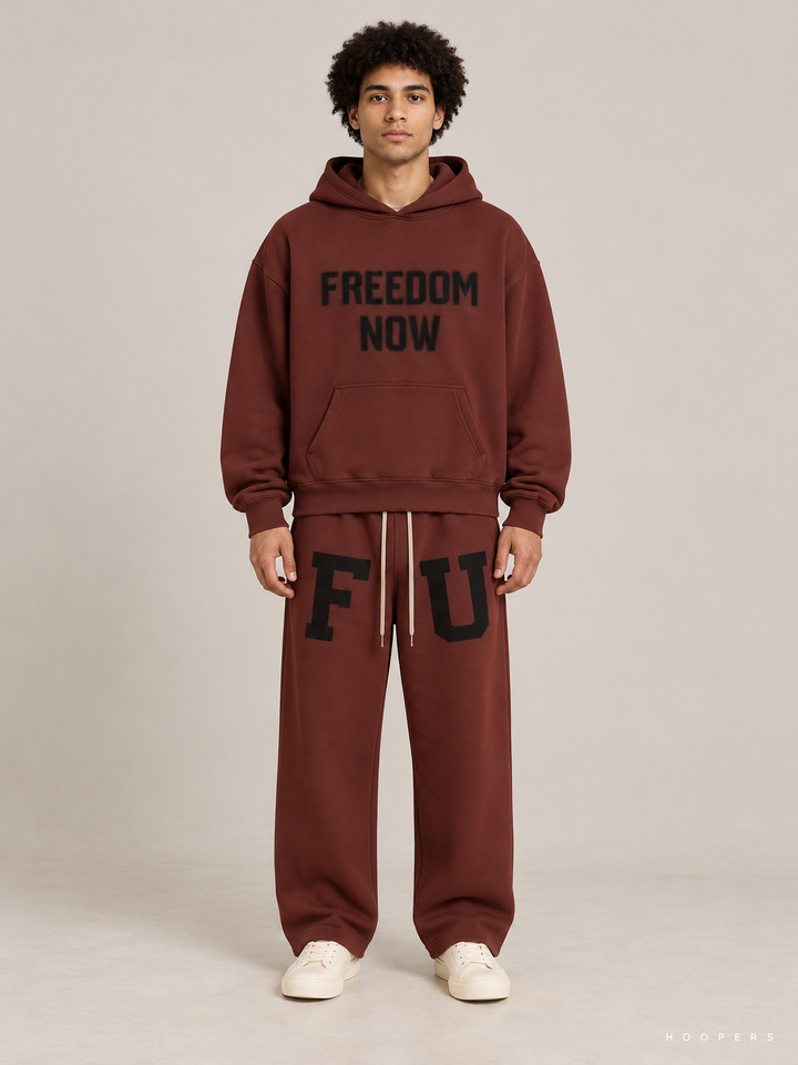 קפוצ'ון Fear of God Essentials – Freedom Now חום חלודה – חזית