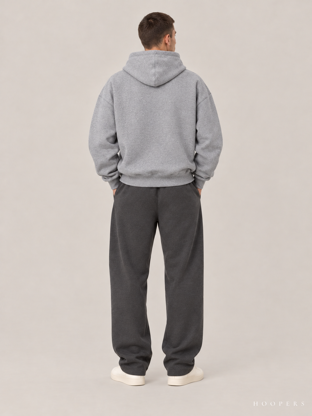 קפוצ'ון Fear of God Essentials – Script אפור מלאנז' – גב