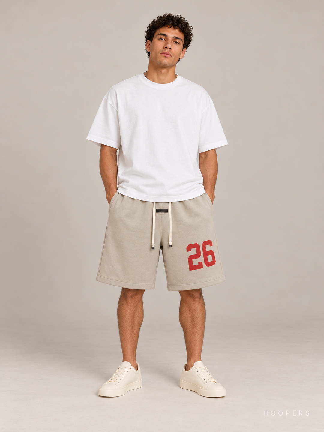 מכנס קצר Fear of God Essentials – 26 אפור-בז' – חזית