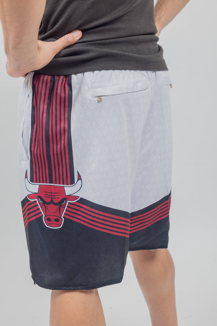 מכנסיי JUST DON לבן אדום שיקגו בולס