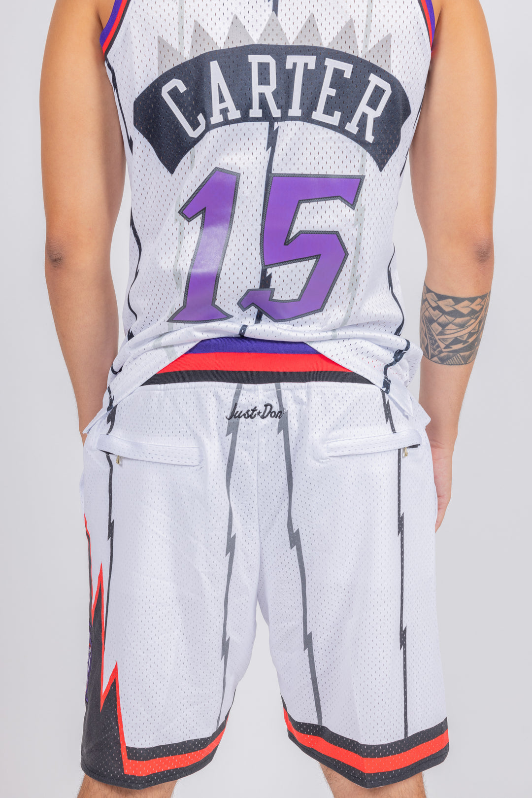 מכנסיי JUST DON לבן סגול טורונטו ראפטורס