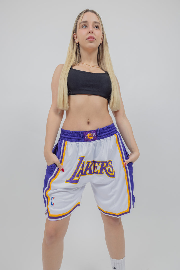 מכנסיי JUST DON לבן צהוב לוס אנג'לס לייקרס