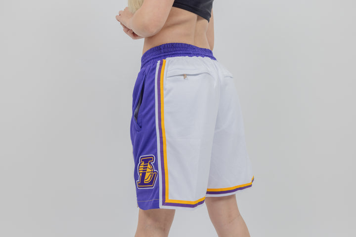 מכנסיי JUST DON לבן צהוב לוס אנג'לס לייקרס