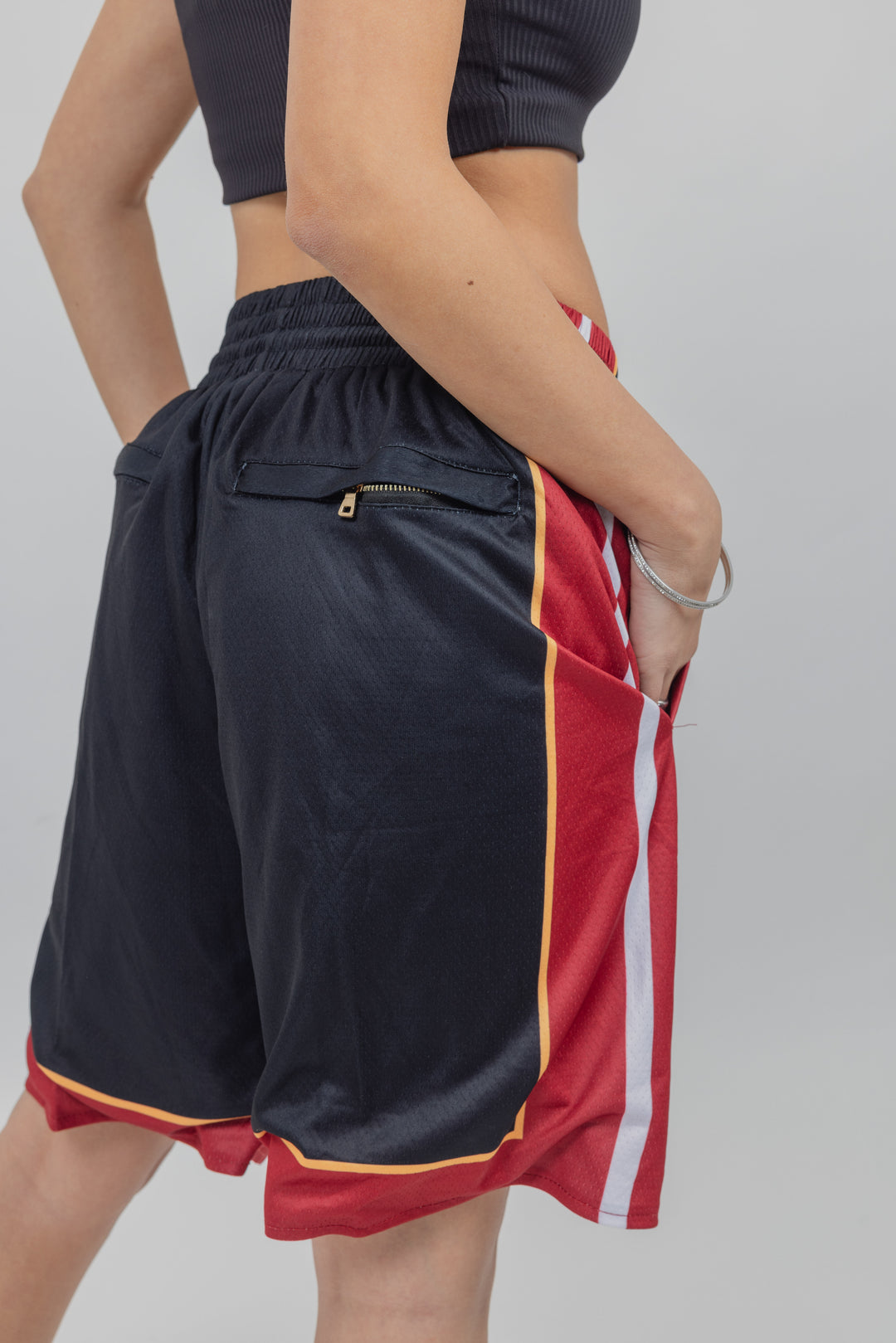 מכנסיי JUST DON מיאמי היט שחור אדום