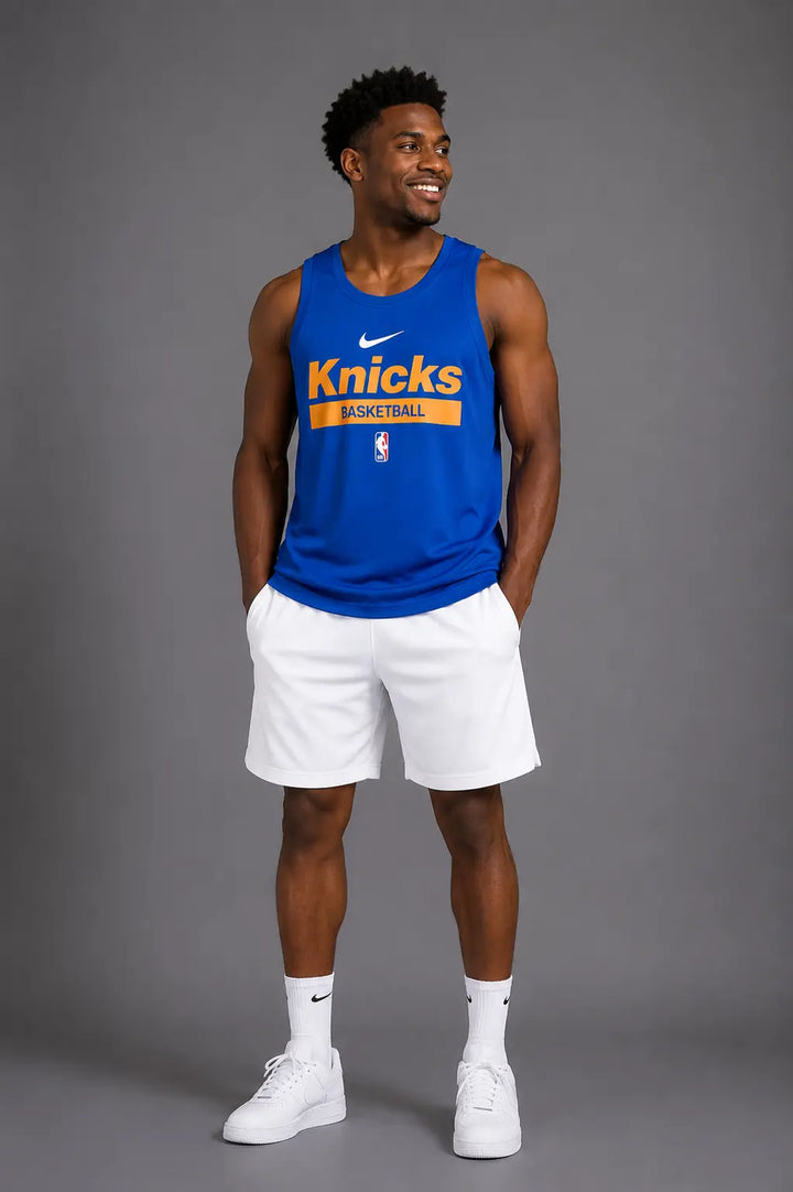 גופיית אימון ניו יורק ניקס Dri-FIT ללא שרוולים (כחול) | HOOPERS