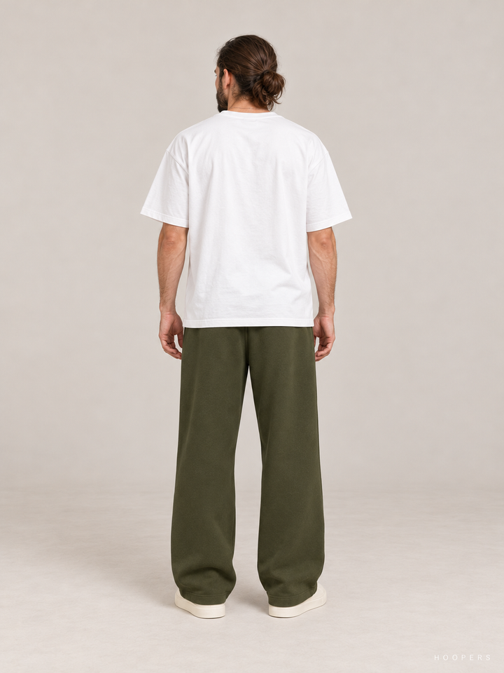 מכנס טרנינג Fear of God Essentials – Leg Logo ירוק זית – גב