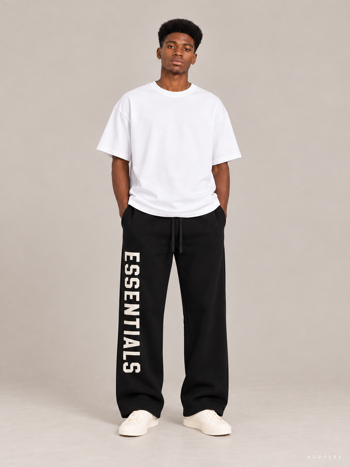 מכנס טרנינג Fear of God Essentials – Leg Logo שחור – חזית