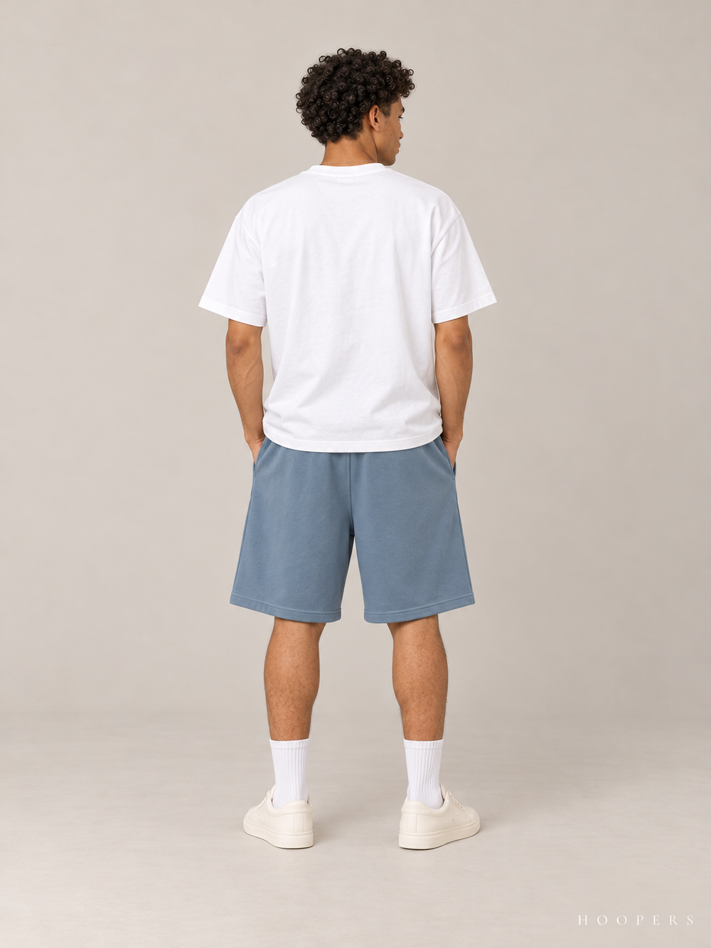 מכנס קצר Fear of God Essentials – Script כחול אפרפר – גב