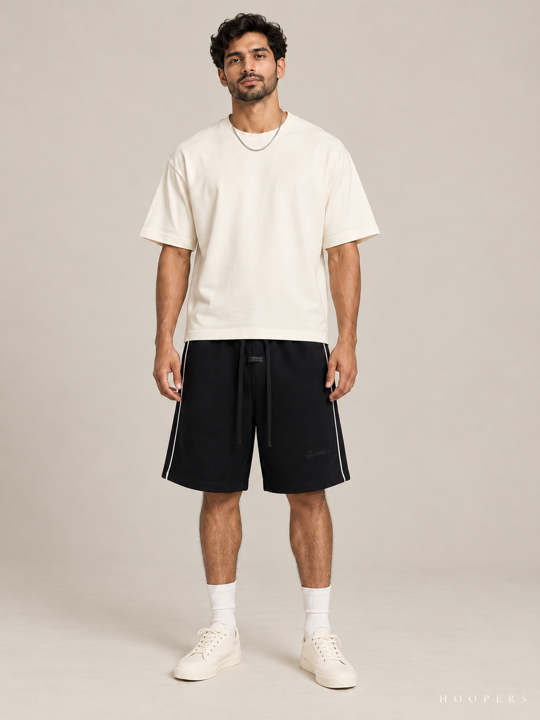 מכנס קצר Fear of God Essentials – Piping כחול כהה – חזית