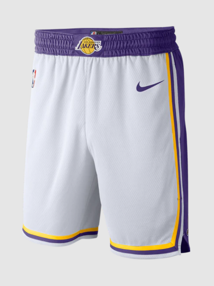 מכנסיי משחק לבנים לוס אנג'לס לייקרס