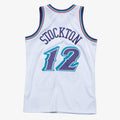 גופיית NBA ג׳ון סטוקטון יוטה ג׳אז – רטרו 1996/97 לבן | HOOPERS