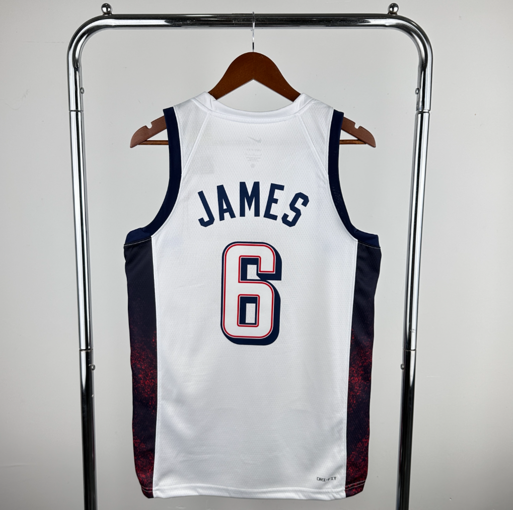 גופיית משחק לבנה נבחרת ארה"ב לברון ג'יימס